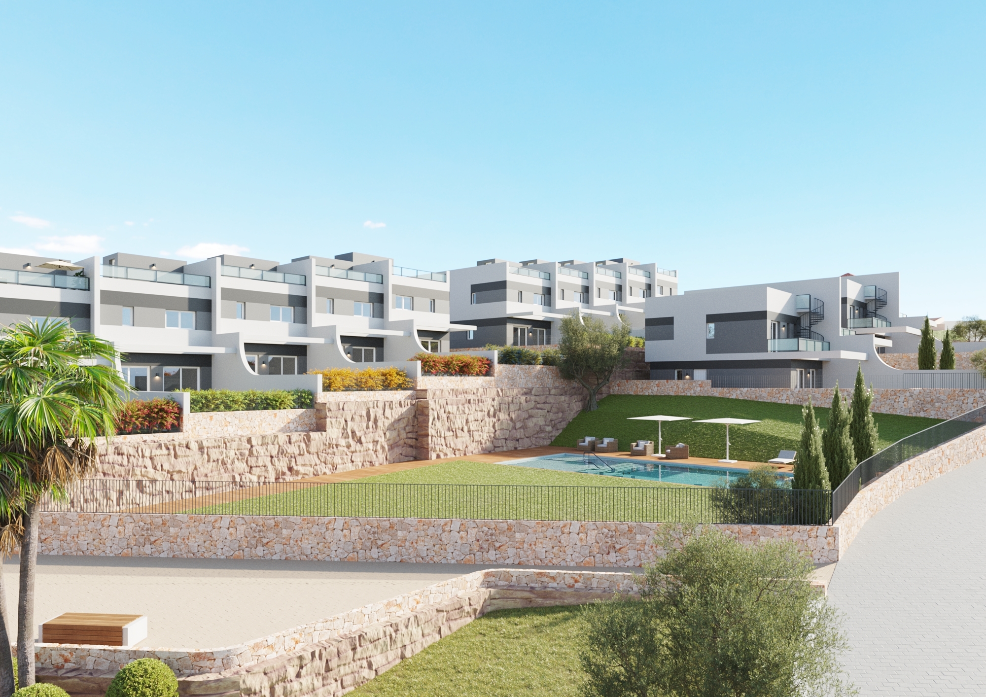 A2_Breeze-phase2-TOWNHOUSESs-Balcon-Finestrat-pool-May 24 Villas unifamiliares en Finestrat