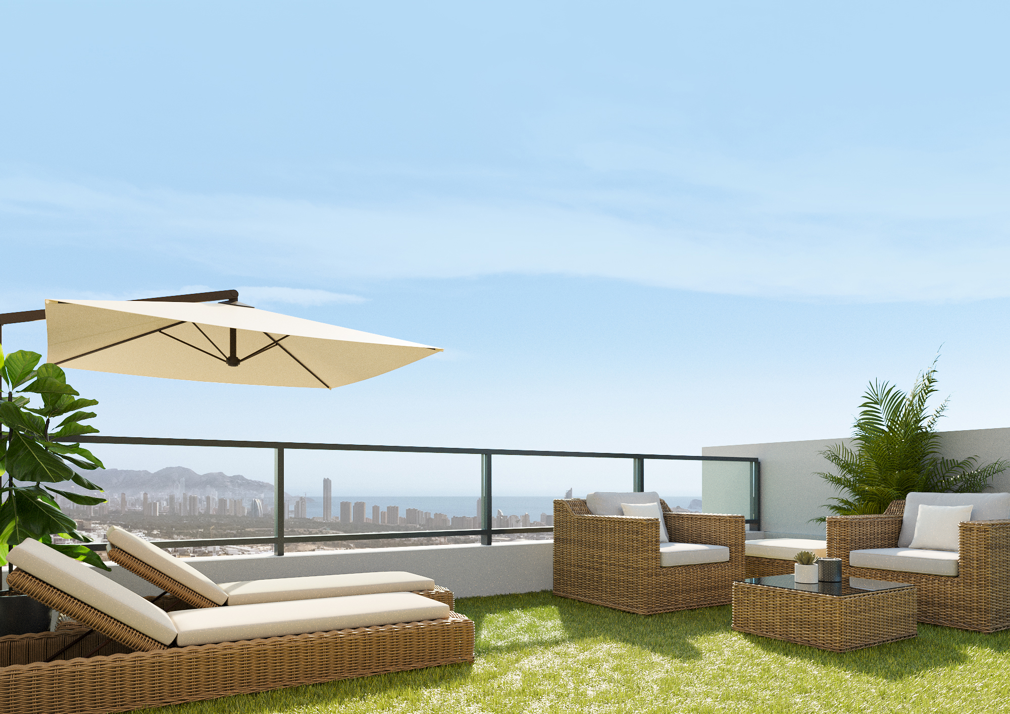 A9.1_Breeze-TOWNHOUSES-Balcon-Finestrat-solarium-January 24 Villas unifamiliares en Finestrat