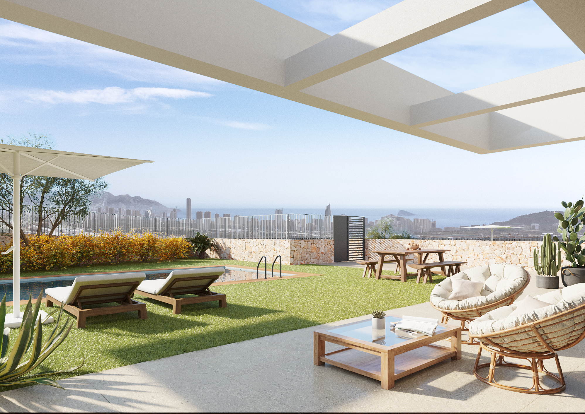 A9.1_Breeze-VILLAS-Balcon-Finestrat-solarium-January 24 Villas unifamiliares en Finestrat