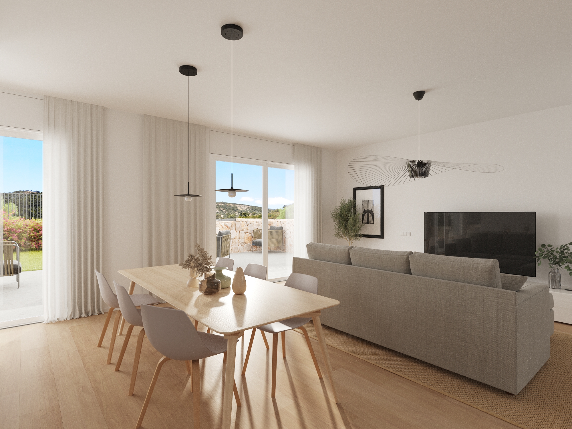 B1.3_Breeze-phase2-VILLA-Balcon Finestrat-salon-January 24 Villas unifamiliares en Finestrat