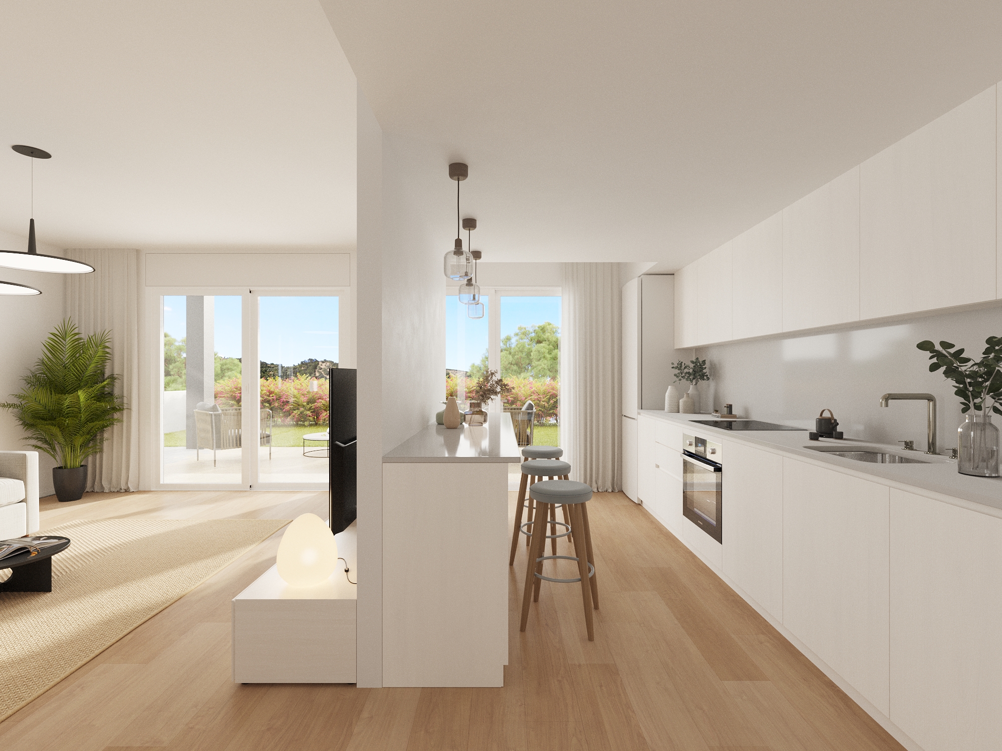 B3.2_Breeze-phase2-SEMI-DETACHED-PAREADA-Balcon Finestrat-Kitchen White-January 24 Villas unifamiliares en Finestrat