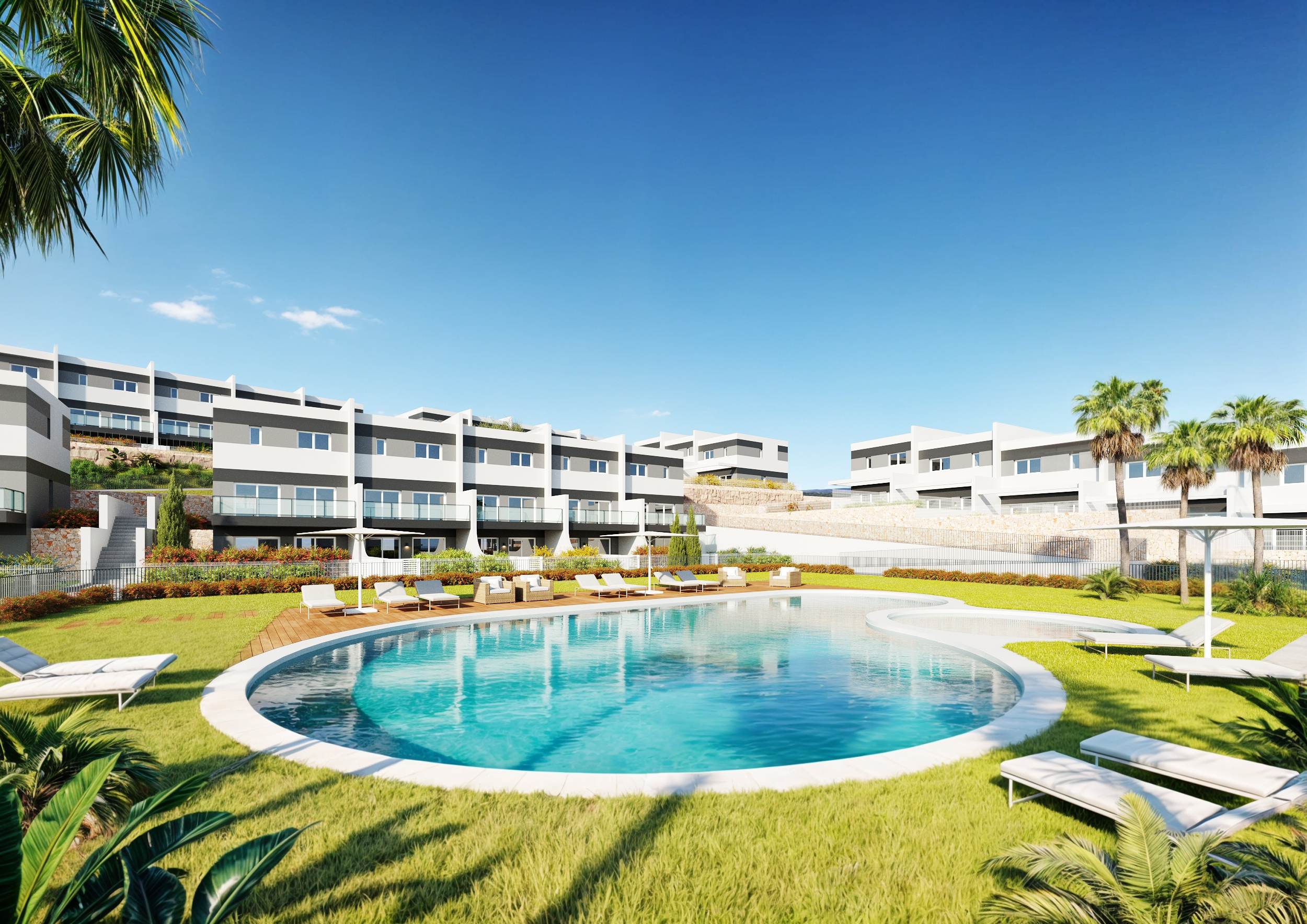 A3_Nature-TOWNHOUSE-Balcon-Finestrat-pool-Oct 25 Nueva promoción de casas adosadas en construcción en Balcon de Fienstrat,