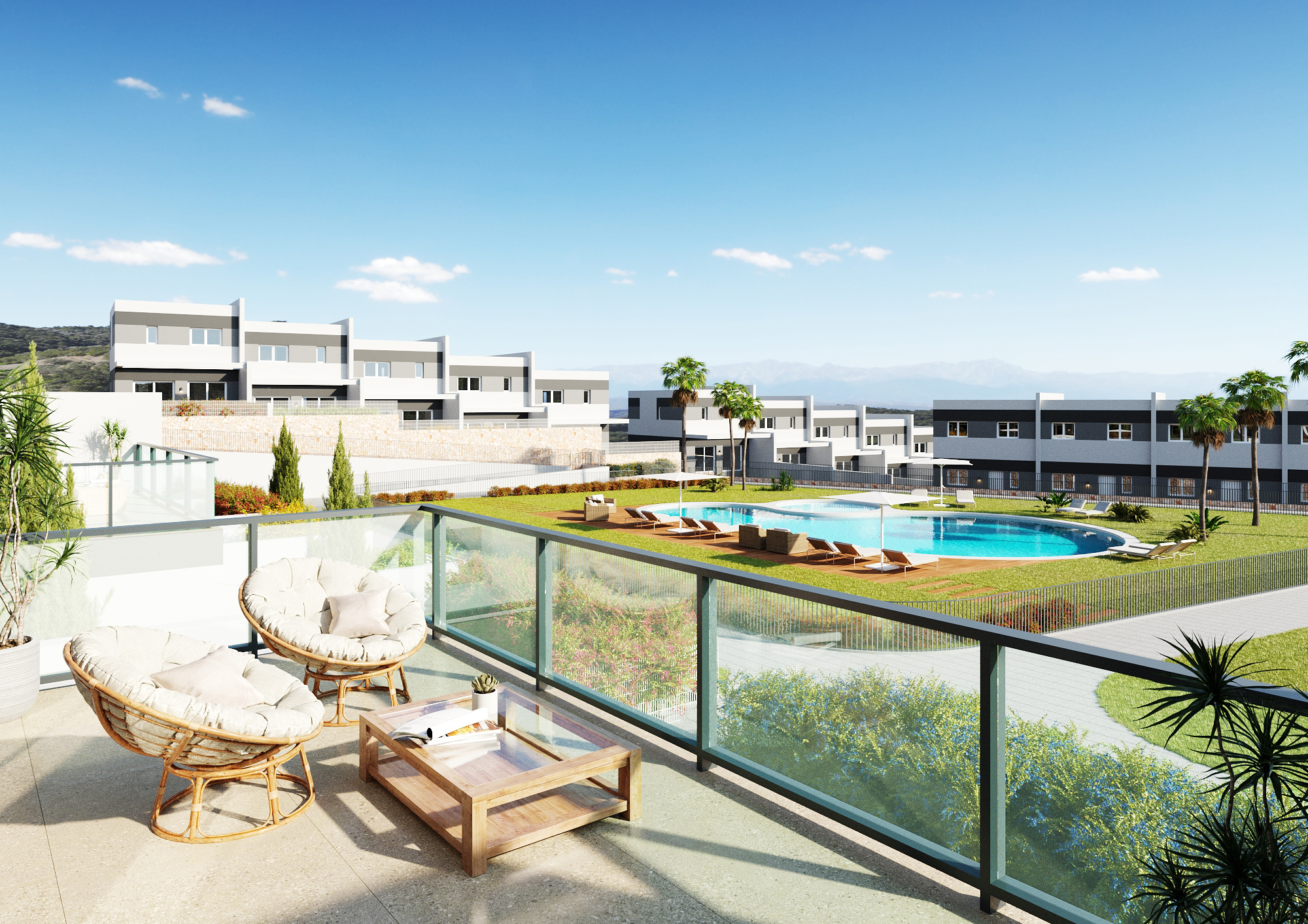 A4_Nature-TOWNHOUSE-Balcon-Finestrat-pool-Oct 25 Nueva promoción de casas adosadas en construcción en Balcon de Fienstrat,