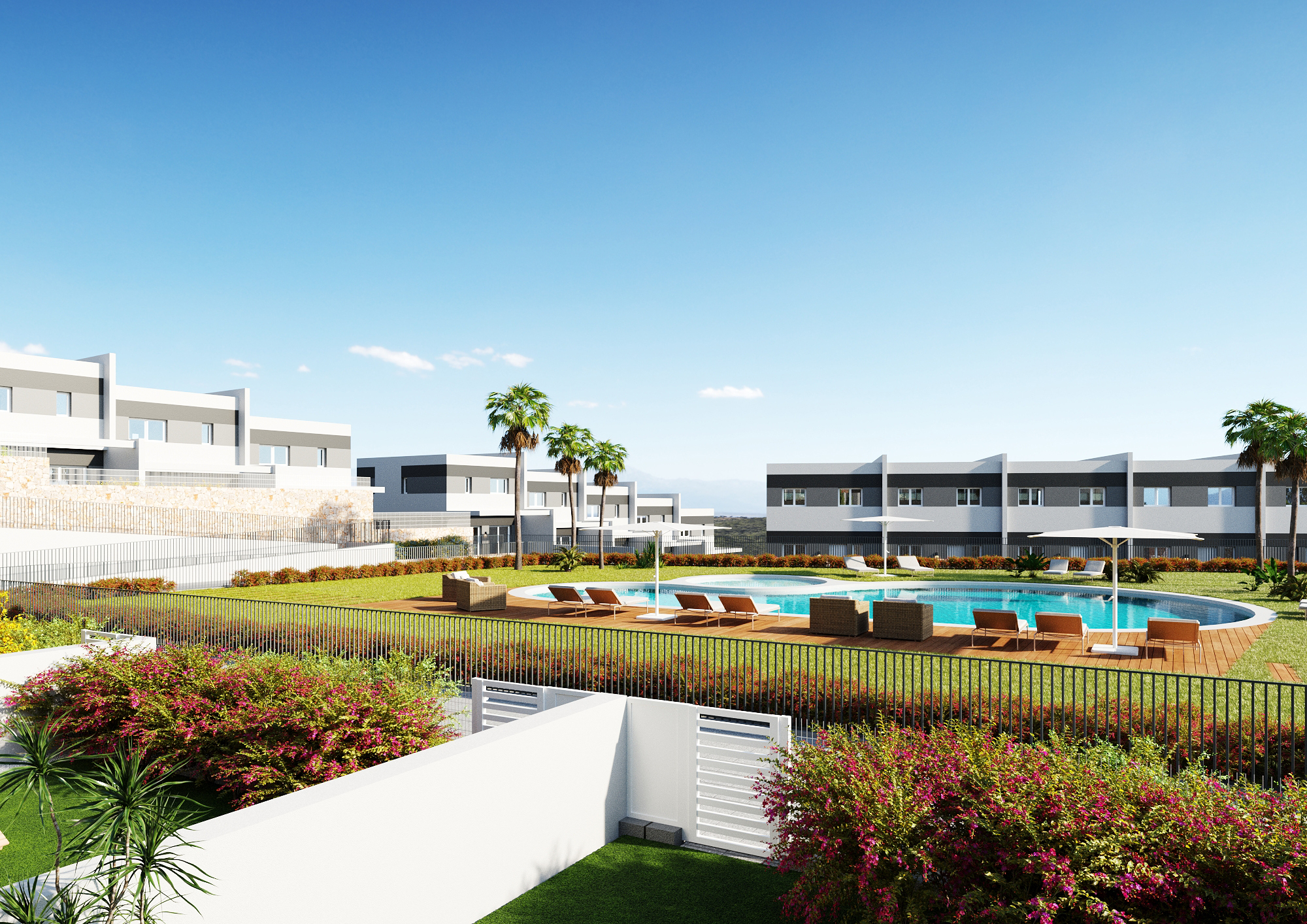 A5_Nature-TOWNHOUSE-Balcon-Finestrat-pool-Oct 25 Nueva promoción de casas adosadas en construcción en Balcon de Fienstrat,