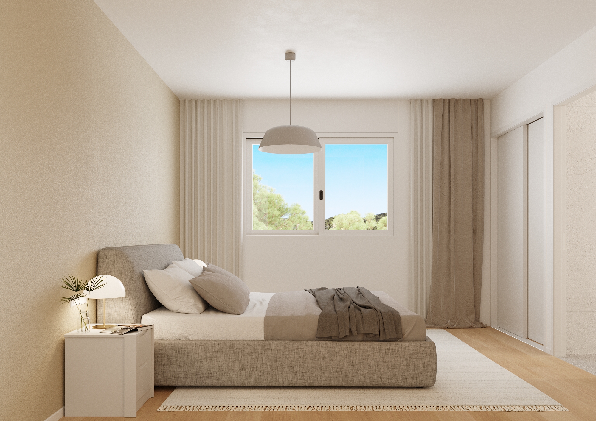 B6.1_Breeze-phase 3-TOWNHOUSE Balcon Finestrat-Bedroom-Jun 25 Nueva promoción de casas adosadas en construcción en Balcon de Fienstrat,
