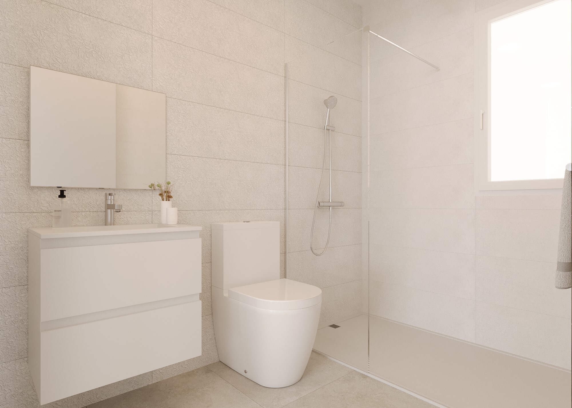 B8.3_Breeze-phase3-TOWNHOUSE-Balcon Finestrat-Bathroom2-Jun 25 Nueva promoción de casas adosadas en construcción en Balcon de Fienstrat,