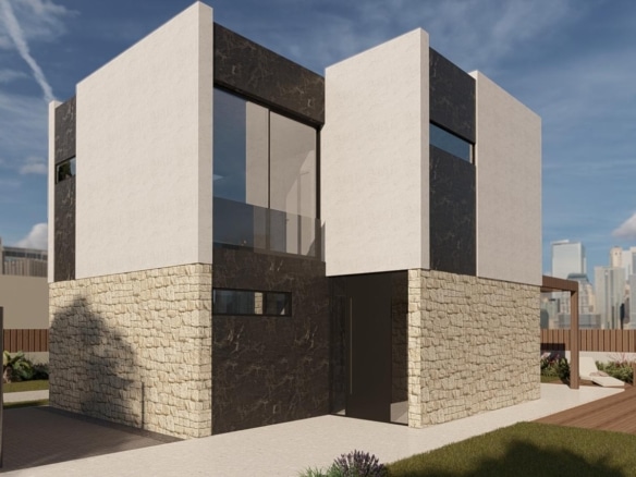 Villa exclusiva de diseño con sótano, solárium y piscina privada en Finestrat