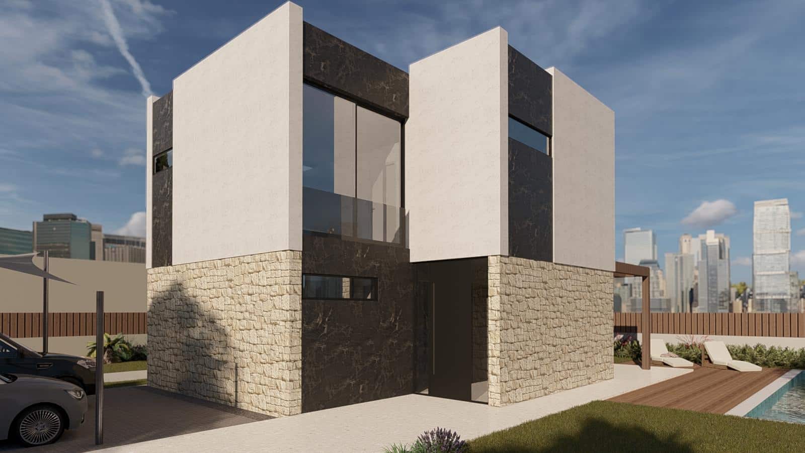 Villa exclusiva de diseño con sótano, solárium y piscina privada en Finestrat