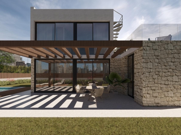 Villa exclusiva de diseño con sótano, solárium y piscina privada en Finestrat