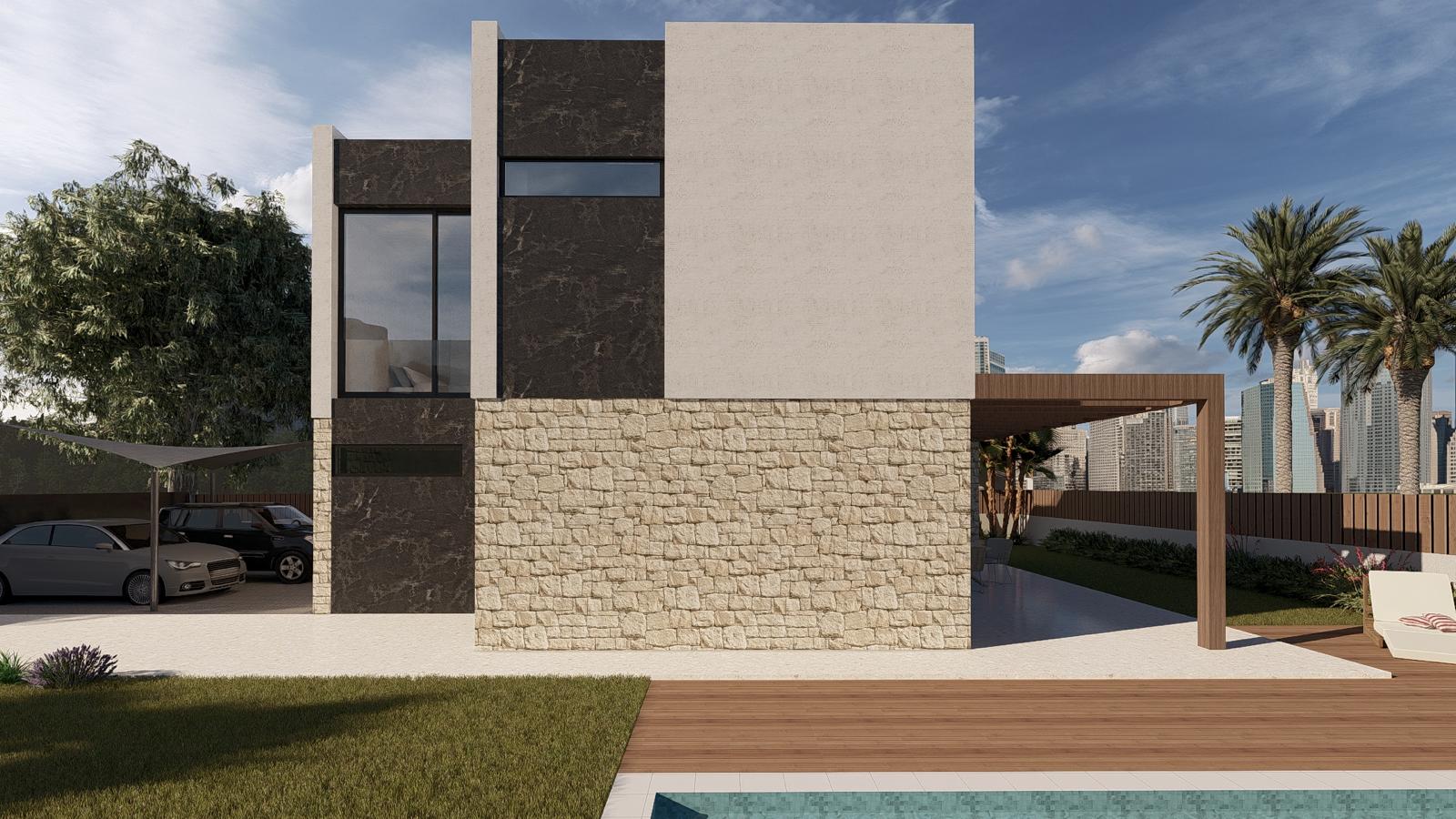 Villa exclusiva de diseño con sótano, solárium y piscina privada en Finestrat
