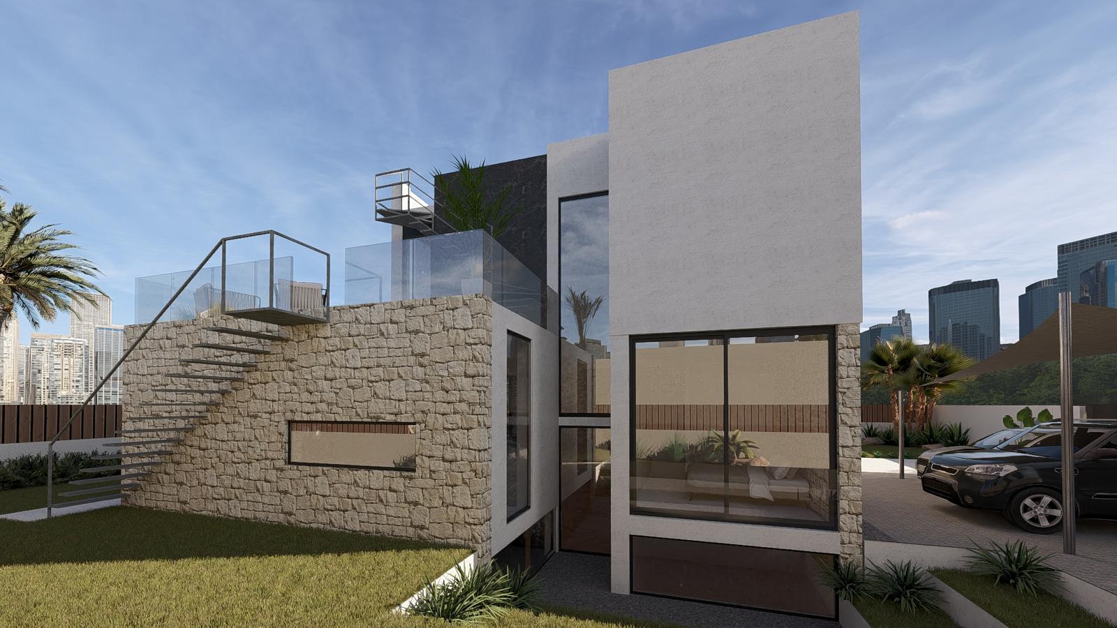 Villa exclusiva de diseño con sótano, solárium y piscina privada en Finestrat