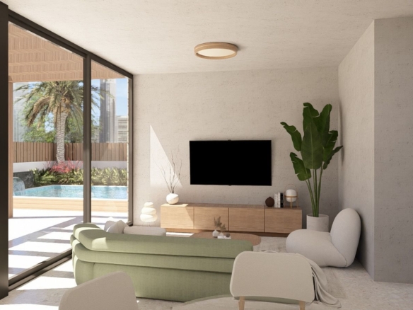 Villa exclusiva de diseño con sótano, solárium y piscina privada en Finestrat