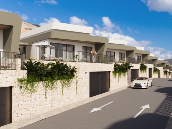 Villa independiente de nueva promocion en Alicante con vistas la golf y playa.