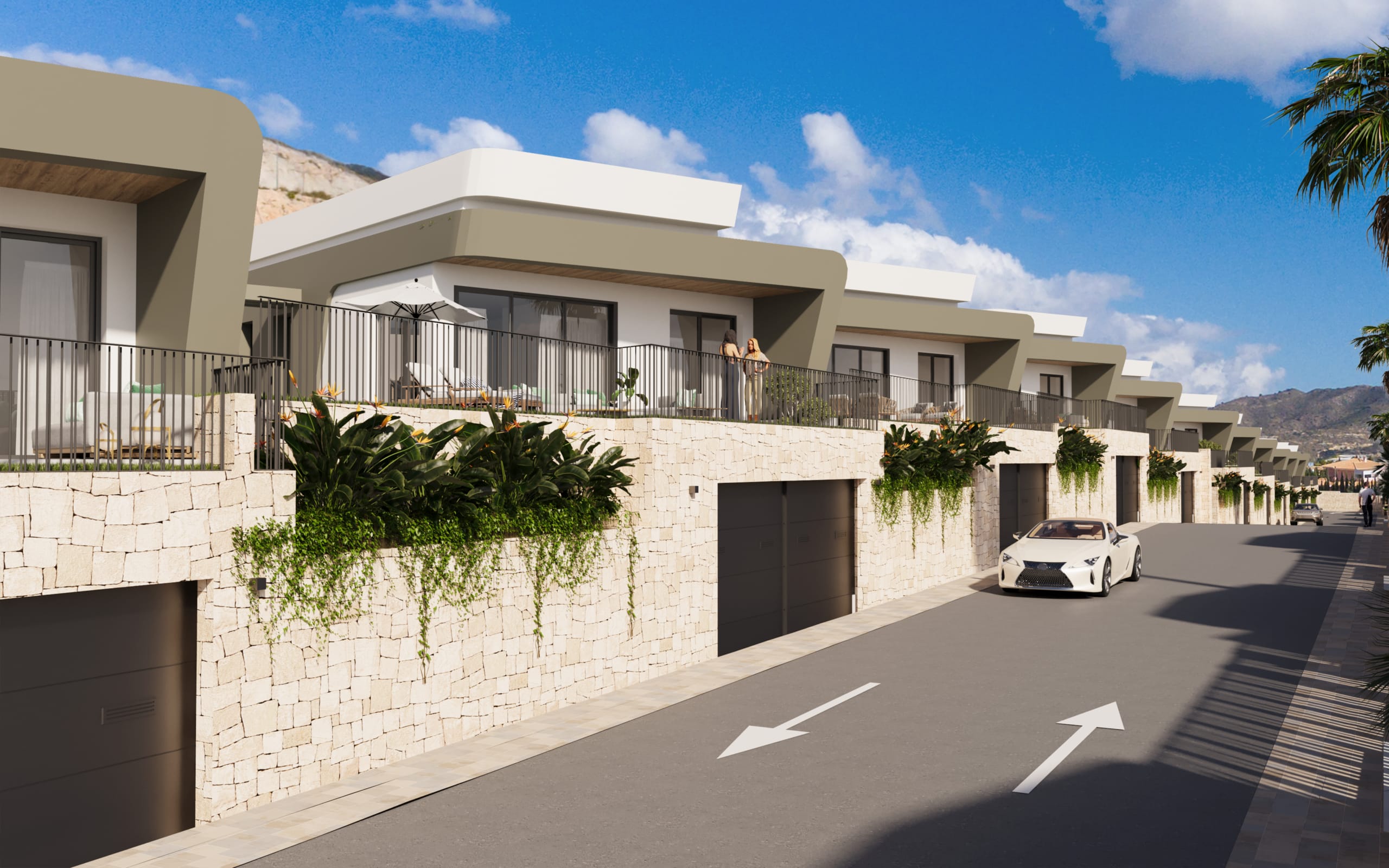 Villa independiente de nueva promocion en Alicante con vistas la golf y playa.